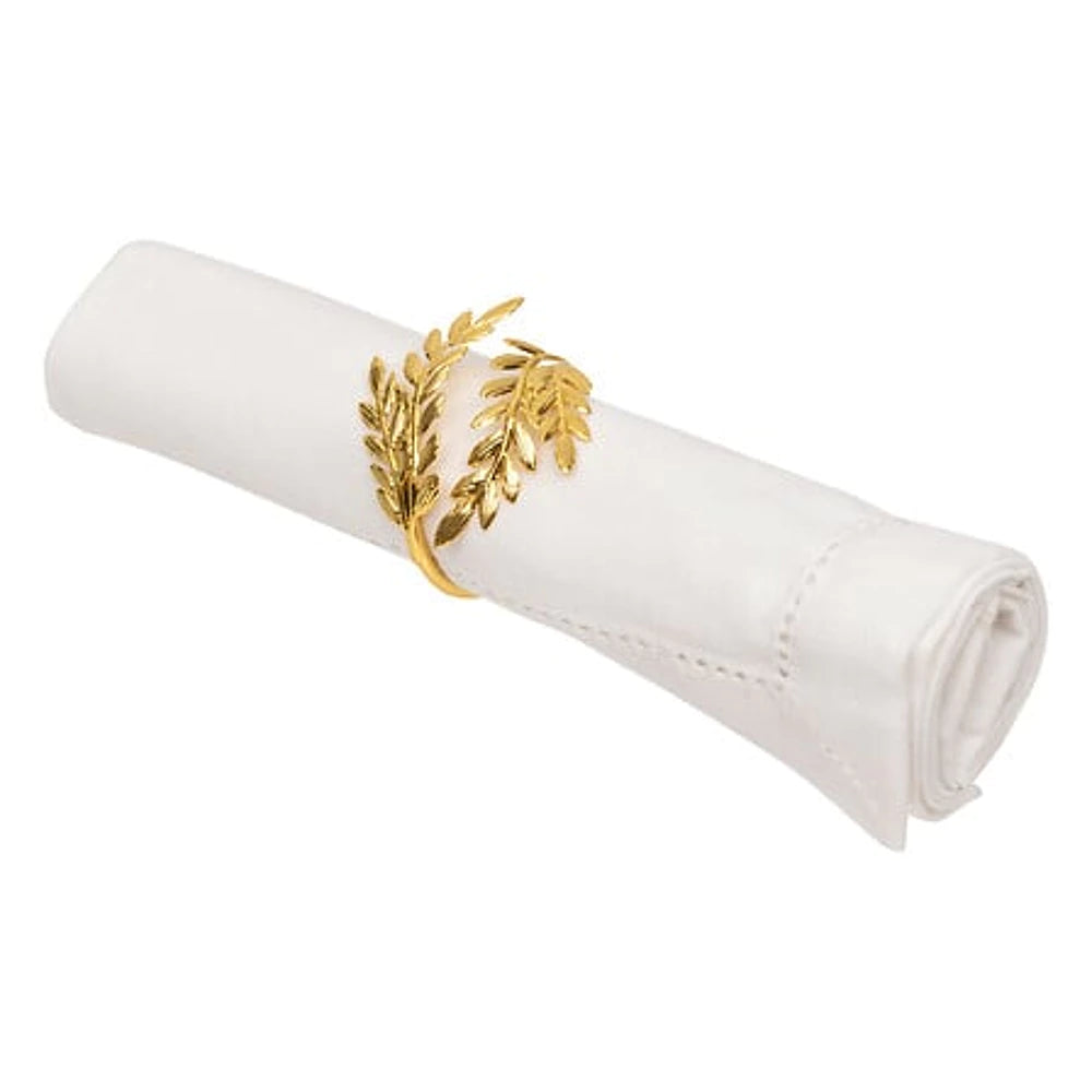 Gull Blað Serviettringur x 2