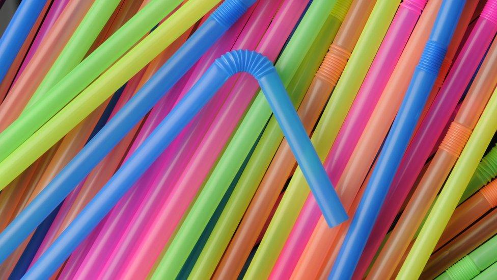 Einslitt Plastik Sugerør